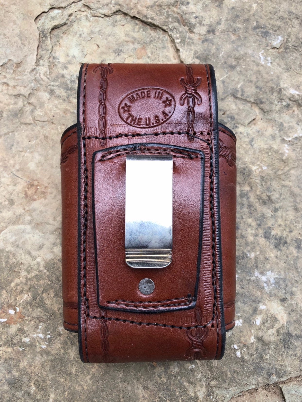 Leather handmade cell phone case, iPhone Case, Android Case, belt loop cell phone case, clip cell phone case