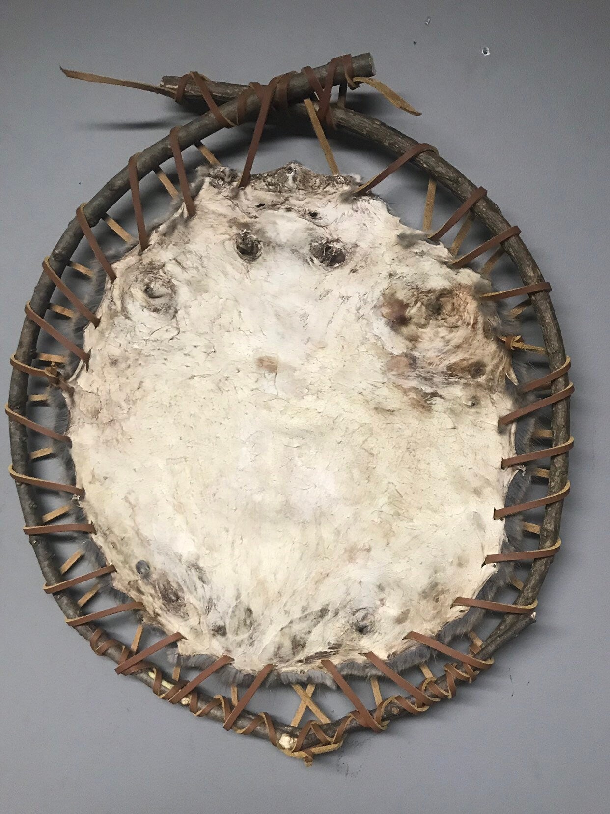 Handmade rustic cabin decor, rustic wall hanger, log cabin decor, rustic hooped Muskrat