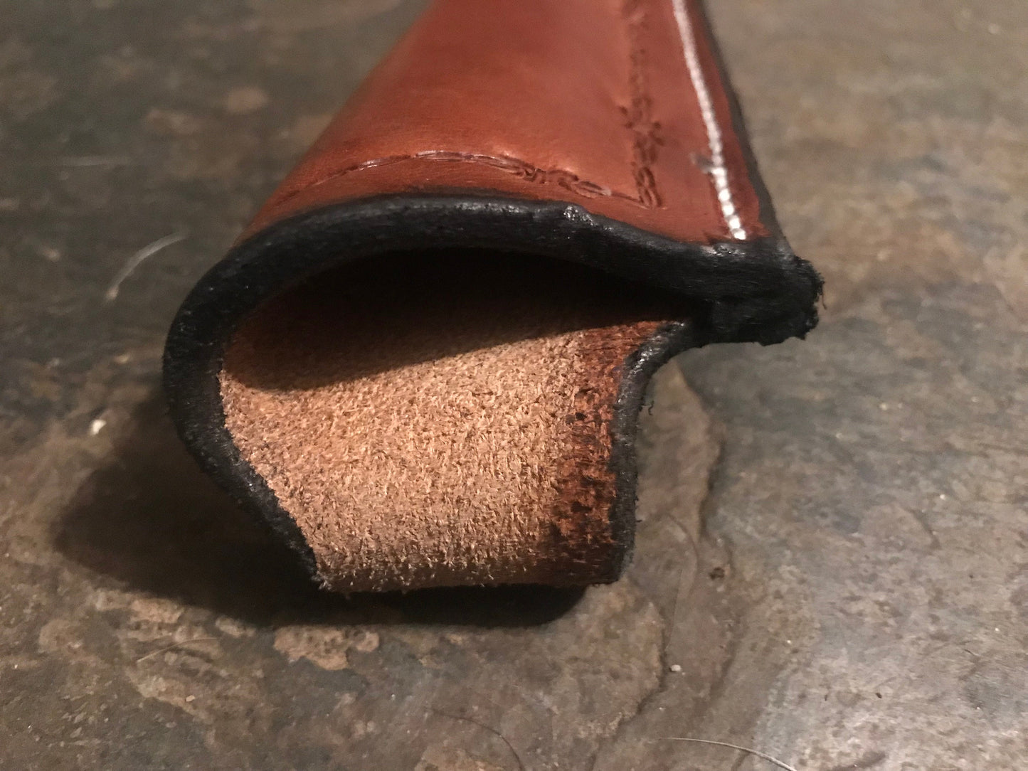 Vertical Knife Sheath Handmade from Saddle Leather