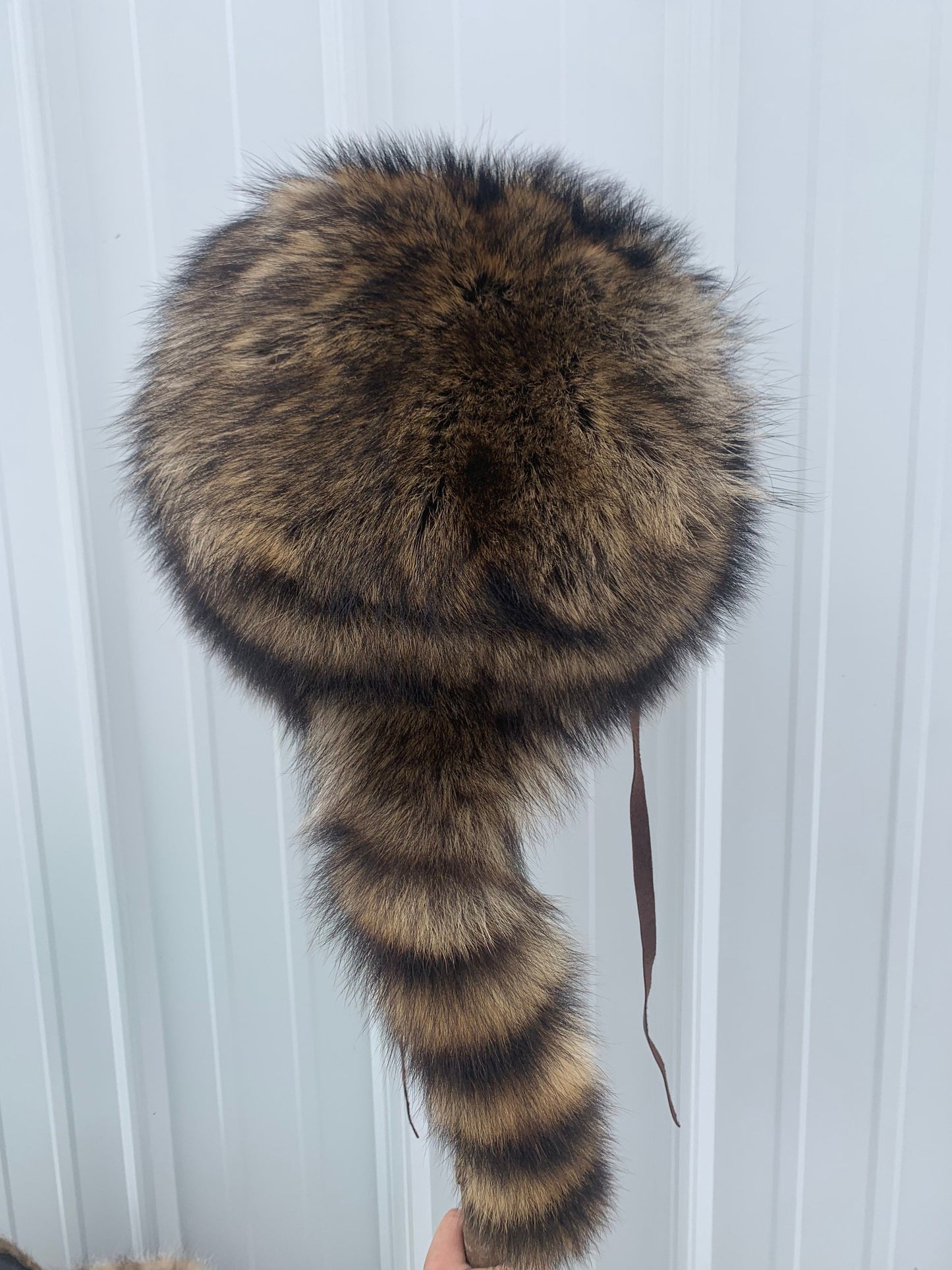 Raccoon trappers hat, Nebraska raccoon hat, plush raccoon hat, fur hat, handmade fur hat,
