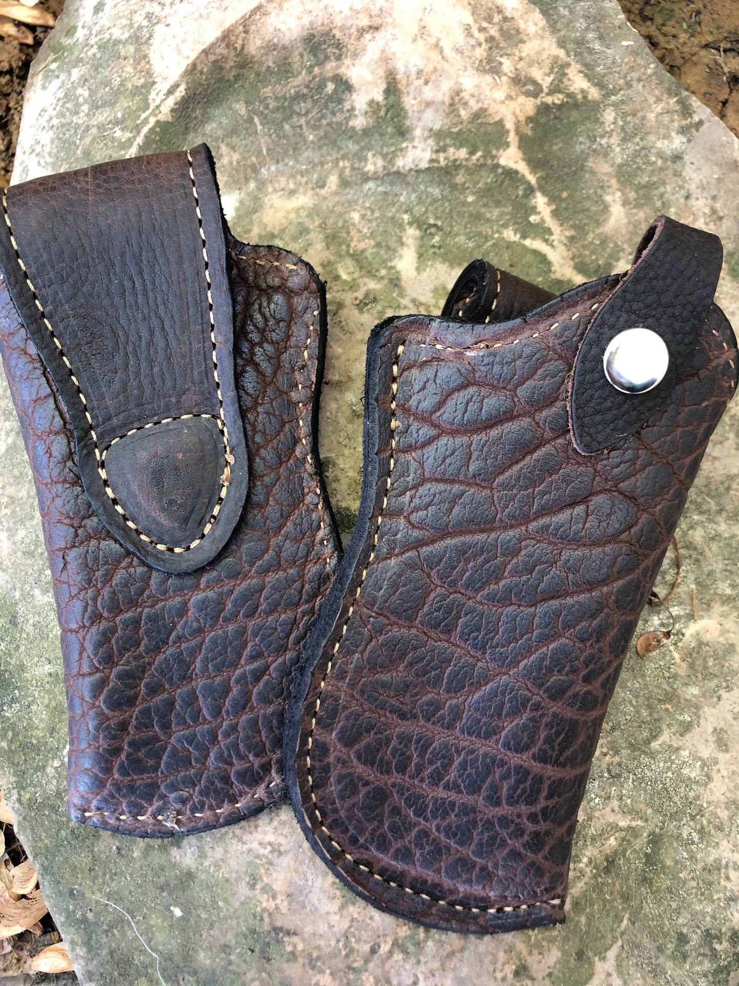 Leather glasses case, hair on, buffalo leather, vegetable tan, personalized for RayBan Wayfarer Justin Aviator Clubmaster, Persol, Maui Jim