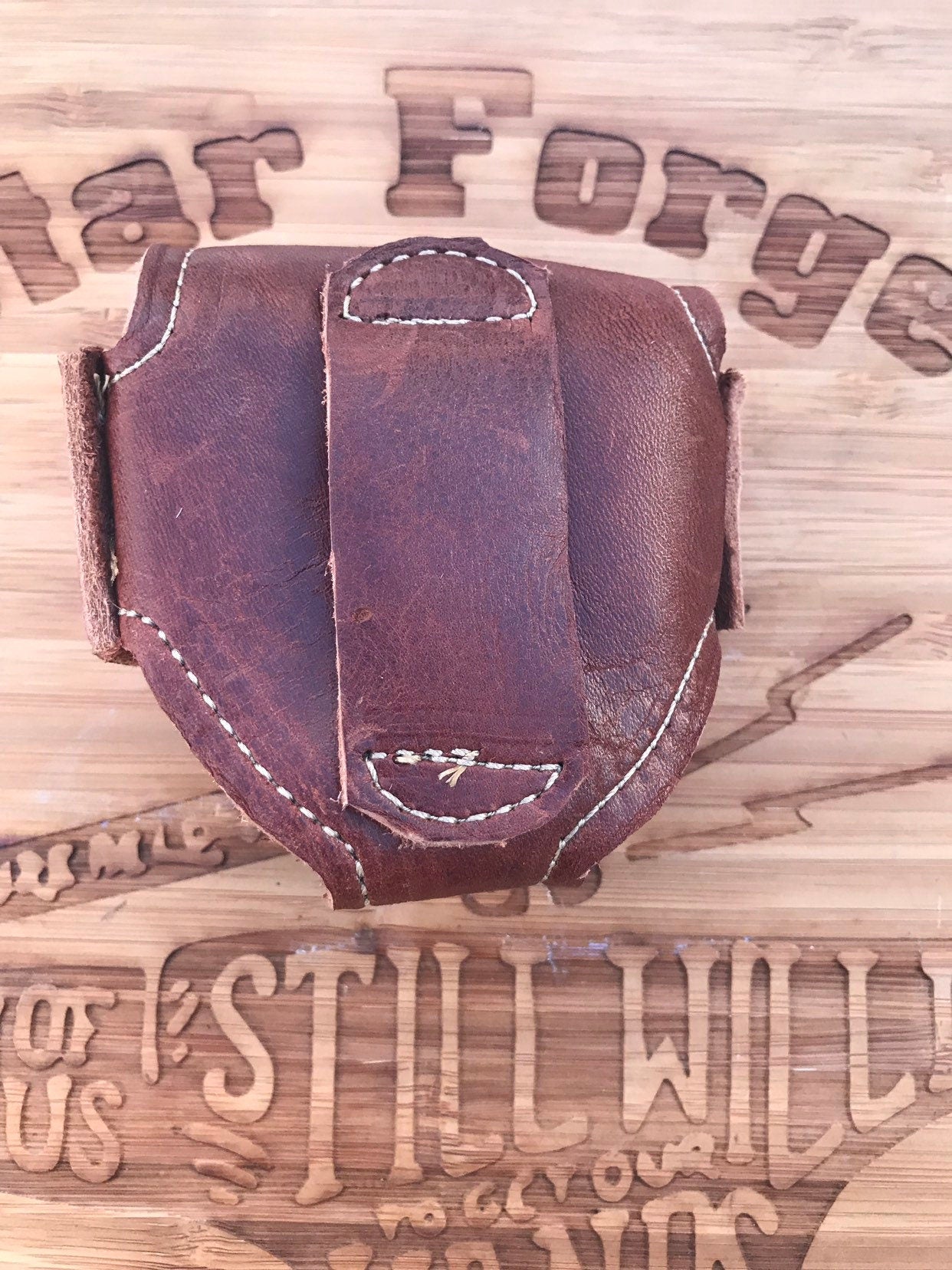 Handmade leather Snuff Can belt pouch