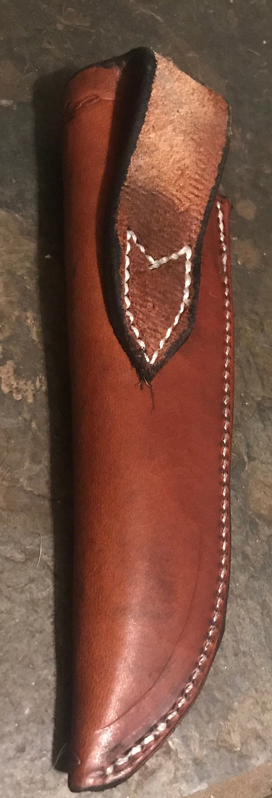 Vertical Knife Sheath Handmade from Saddle Leather