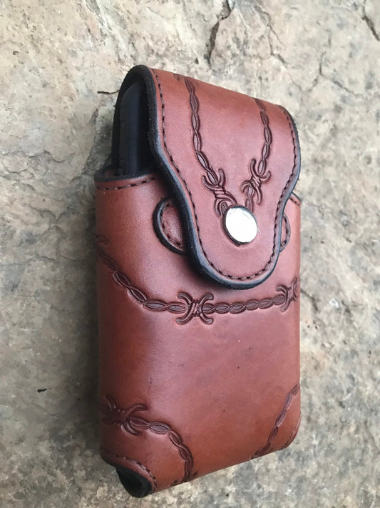 Leather handmade cell phone case, iPhone Case, Android Case, belt loop cell phone case, clip cell phone case