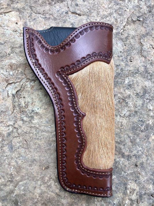 Large frame revolver holster, inlay revolver holster, 44 holster, 45 holster, lined holster, 6 inch barrel holster