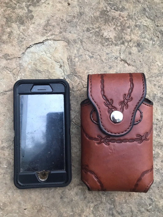 Leather handmade cell phone case, iPhone Case, Android Case, belt loop cell phone case, clip cell phone case