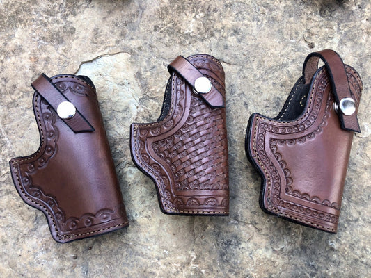 Herman Oak Leather Kimber Solo Holster. Kimber Micro leather Holster, Glock 43 Leather holster, Calf Skinned lined
