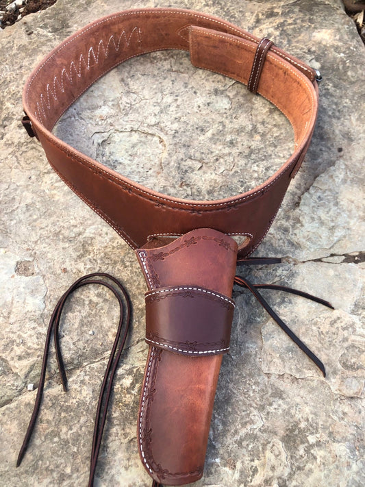 Cowboy Gun belt, revolver gun belt, Wester holster, .22 holster, .357 holster, .45 holster, revolver holster, cowboy action,