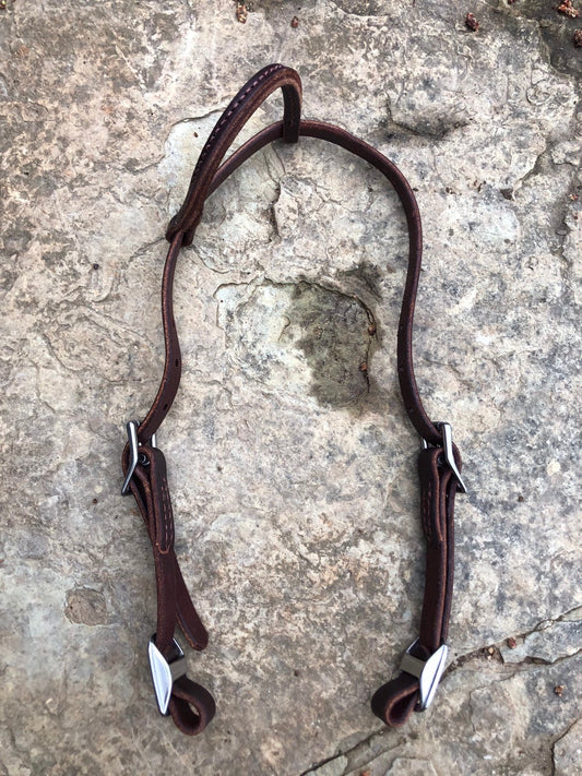 Hand made slip Ear Headstall, Herman Oak Leather headstall, one ear headstall, butter soft headstall
