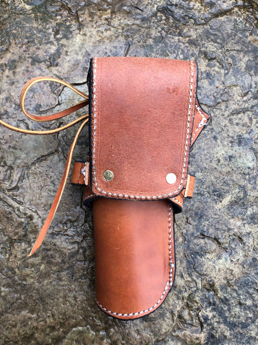 Handmade leather holster, holster with ammo loops, revolver holster, .357/.44/.45 revolver holster
