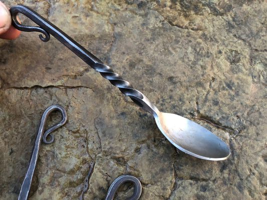 Camping Utensils, Hand forged Utensils, Hand forged fork, hand forged spoon, hand forged knife, Boy Scouts, Rustic , Backcountry Camping,
