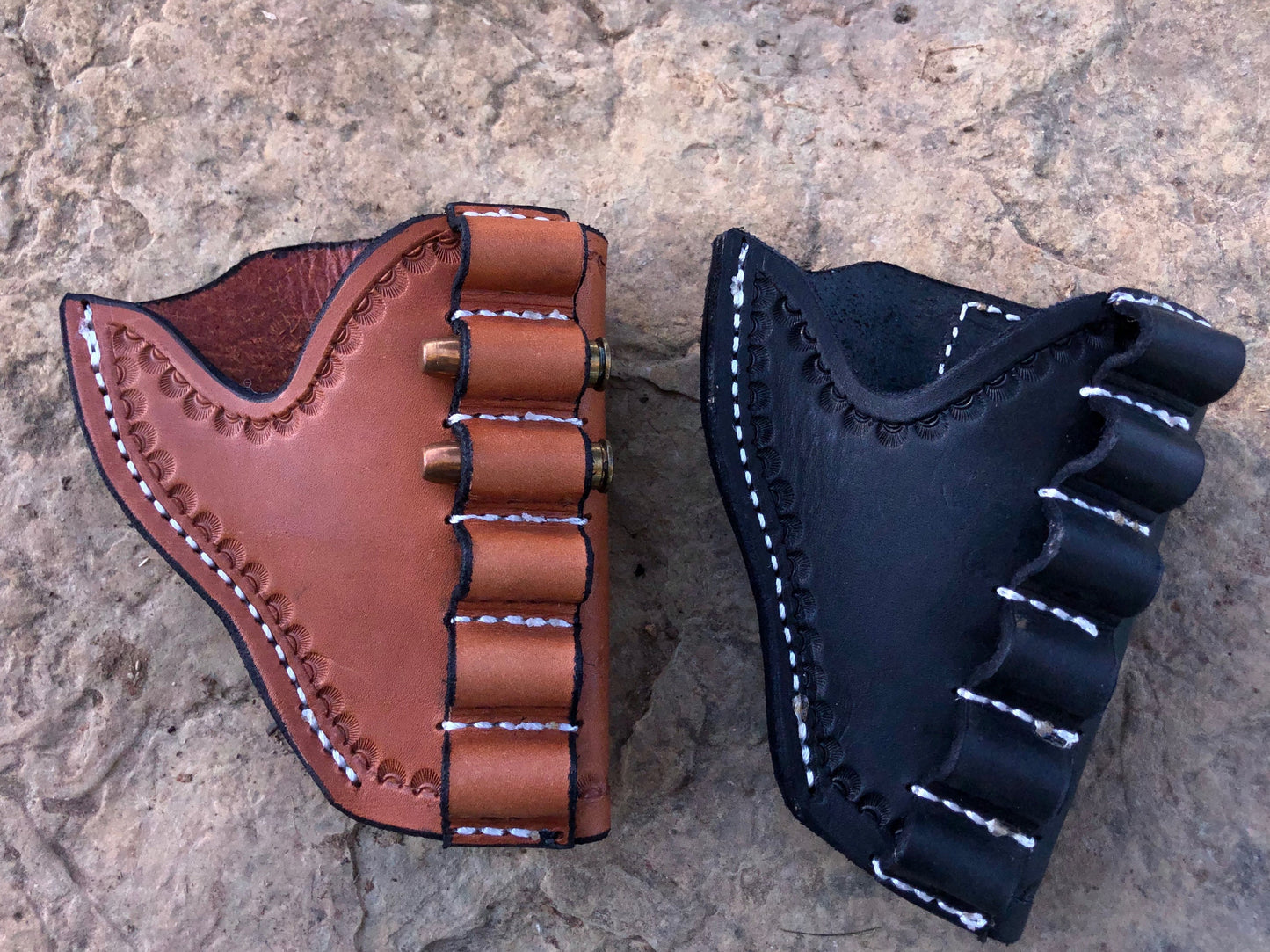 Leather holster for .38 snub nose, Snubnose, .38 holster, Leather Holster, Belt loop holster, Bullet loop holster,