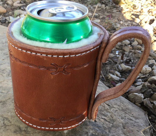 Leather Insulated Coozie, Cowboy Coozie, Drink holder, insulated drink holder, leather Drink holder, Coozie, Stocking Stuffer, Gift For Him