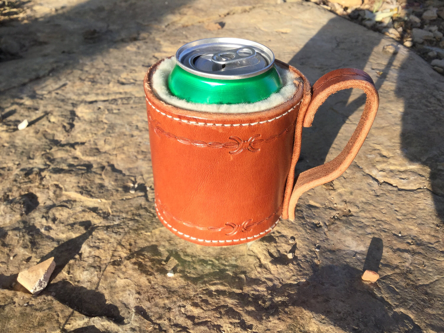 Leather Insulated Coozie, Cowboy Coozie, Drink holder, insulated drink holder, leather Drink holder, Coozie, Stocking Stuffer, Gift For Him